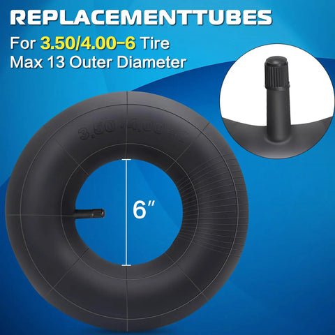 3.50 4.00 6 Inch Inner Tube Heavy Duty With TR13 Straight Valve for Wheelbarrows, Mowers, Generators, Hand Trucks