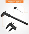 20 Pack Mini Plastic Vernier Calipers 6 Inch 150 mm Dual Scale Metric And Inch Black Eyebrow Ruler Sliding Gauge Measuring Tool
