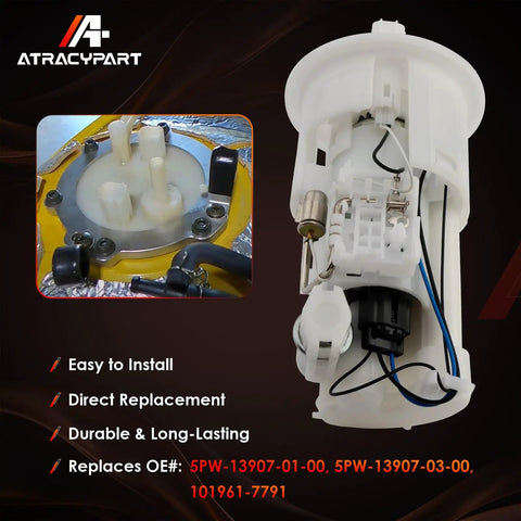 Direct Fit Fuel Tank Pump Module Assembly For 2004-2009 YZF R1 R6 R6S Sport Bikes Replaces 5PW-13907-03-00 101961-7791 Premium Grade Replacement For Reliable Fuel Delivery And Engine Performance