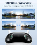 Ultra Wide 180 Degree Dual Lens 4K 8MP Security Camera panorama view with dual band WiFi 6 motion tracking and color night vision