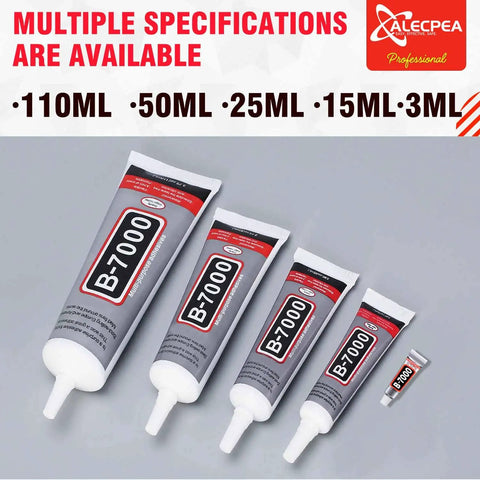 All-Purpose Craft Glue for Jewelry Making and DIY Projects, Ultra Strong, Transparent Waterproof Adhesive for Rhinestones, Fabric, Clothes, Shoes, and Phone Repairs, 2 Pack 15ml, showing multiple size options including 110ml, 50ml, 25ml, 15ml, 3ml tubes.