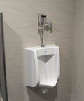 EZ Gear Driven 0.5 GPF Exposed Sensor Urinal Flush Valve With AquaSense Tech, wall-mounted urinal in restroom