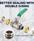 3/4 Inch Nickel Plated Brass Ball Valve For Air Lines In Line Shut Off Fittings Workhorse with double O-ring design