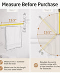 Measurement guidance for installing Extra Long 19.5 Inch Swivel Towel Rack With Four Arms, Swing Out Wall Mount Towel Bar For Bathroom.