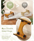 7 Inch Bamboo Toilet Stool For Adults, Foldable Squat Potty Stool For Bathroom, comparison with lighter beige stool