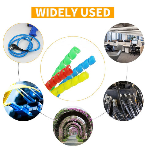 Blue Must-Have Spiral Cable Wrap 16.4 Ft Durable PP Spiral Cable Protector in multi-use environments