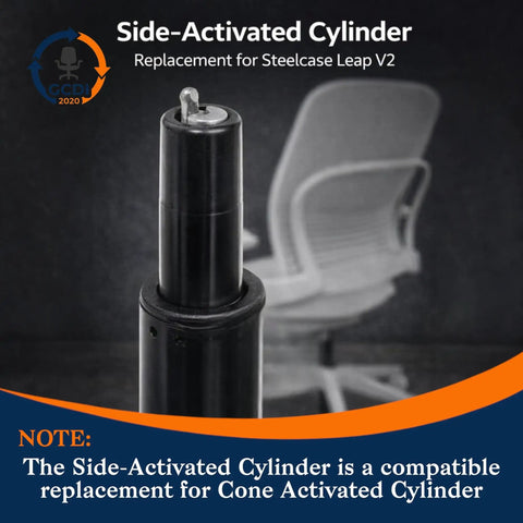 Replacement Gas Lift Cylinder For Leap V2 Chair, Heavy Duty Side Activated Hydraulic Shock To Stop Sinking, 5 Inch Stroke, Fits Steelcase Leap V2 Post 2009 Office Chair