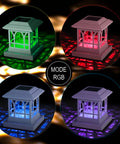 Solar Post Lights Outdoor Fence And Deck Lights For 3.5x3.5 To 5x5 Posts RGB And Warm White 20 Lumens 1000mAh Battery showcase