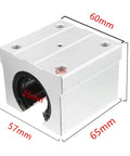 Open Linear Bearing SBR25UU Slide Unit for 25mm Shaft in Aluminum Pillow Block with Ball Bearing, shown with dimensions.