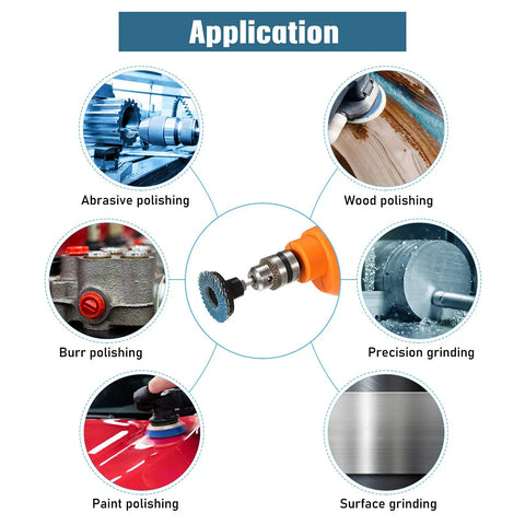 Diagram showing applications of 2 Inch Flap Disc Sanding Set With 48 Assorted Grit Discs 40 60 80 120 And One Quarter Inch Shank Holder