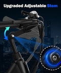 High Power 1000W Peak Electric Bike For Adults With 22 MPH Top Speed And 60 Mile Range adjustable stem feature.