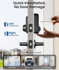 Keyless Front Door Lock With Dual Lever Handles Electronic Keypad Deadbolt Easy Install Smart Lock Set in matte black