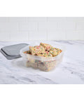 Extra Large Square Food Storage Container Set 11.7 Cup Capacity BPA Free 2 Pack Airtight Lids with baked goods inside
