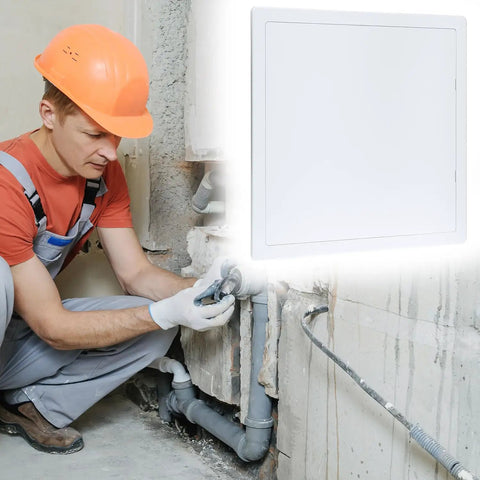 Heavy Duty 16 X 16 Inch Access Panel For Drywall With Rock Solid ABS Plastic Build, ideal for plumbing work during installation.