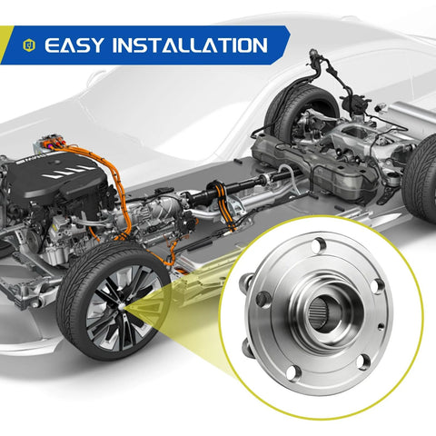 2 Pack Front Wheel Bearing Hub Assembly 5 Lug With ABS Compatible With Audi A3 Quattro Q3 TT 12-18 diagram showing installation