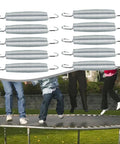 Super Heavy Duty 10 Pack Steel Extension Springs With 50kg Load Capacity on a trampoline with people jumping.