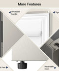 Top Shelf 14 Cubic Foot Upright Freezer With Convertible Fridge Design, features recessed handle and adjustable feet.
