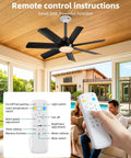 28 Inch Socket Mount Fan With Led Remote remote control instructions, showing buttons for speed and brightness adjustment in a living space.