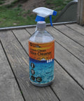 Palm Oil Free Bike Cleaner And Wet Chain Lube Bundle For All Weather Riding Made In UK With A Non Freezing Formula That Stays Effective To Minus 11 Degrees Eco Friendly Odor Free Keeps Chains Clean And Lubricated In Wet Or Snowy Trails bottle on wood surface