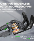 Image showing the 20 inch cordless hedge trimmer with 180 degree rotatable handle, showcasing the powerful copper motor up to 3000 RPM.