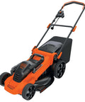 20 Inch Corded Electric Lawn Mower With 13 Amp Motor Ultra Light No Sweat Push Design in orange and black