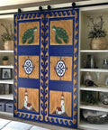 Coastline Nautical Barn Door For Exterior And Interior Sliding Use, Single Or Double Doors, Sea Turtle Lighthouse And Compass Decor