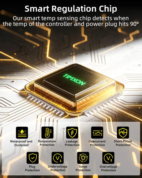 Smart regulation chip for Tesla Level 2 And Level 1 EV Charger with temperature and power protection features shown.