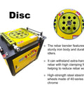Heavy Duty 4000W Electric Rebar Bender Machine For Steel Ties Up To Two Inches Angle showing top view of sturdy iron disc.