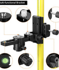 Laser Level Pole Kit For Pros with adjustable telescoping pole, tripod mounts, and multi-functional bracket components.