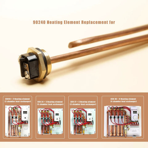 2 Pack 90240 Water Heater Element Replacement For EcoSmart Tankless Heaters Eco 18 24 27 36 9KW 240V Fits iHeat Eemax Rheem