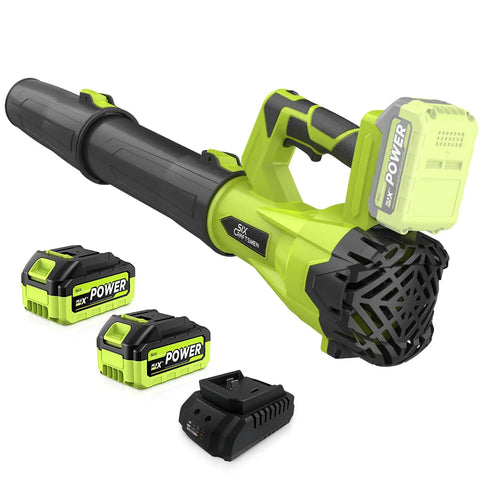 Cordless Leaf Blower 21V Power With Two 4.0Ah Batteries And Fast Charger, Six Speed Settings, Lightweight Electric Blower Kit