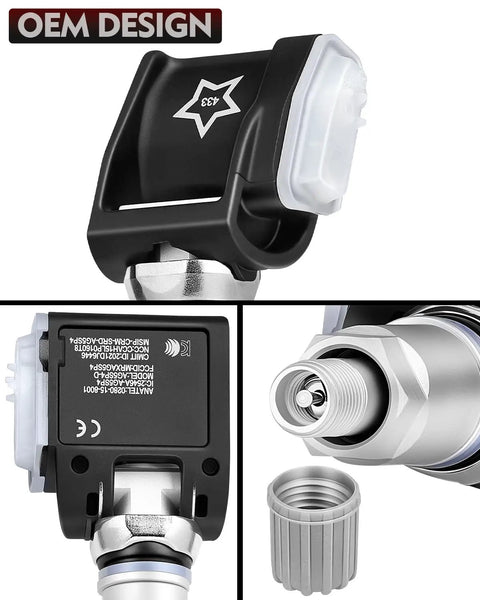 Top Shelf Preprogrammed 433Mhz Tpms Tire Pressure Monitor Sensor For G30 Bmw 530e 530i 540i 640i 535i GT 540d Xdrive 2017 To 2024 Smooth Oe Swap 36106876957 detail view of sensor components and design