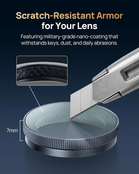 Scratch-resistant Polarizing CPL Filter For A810 Lite T800 And T800E Dash Cams With Snap On Design being tested with a blade
