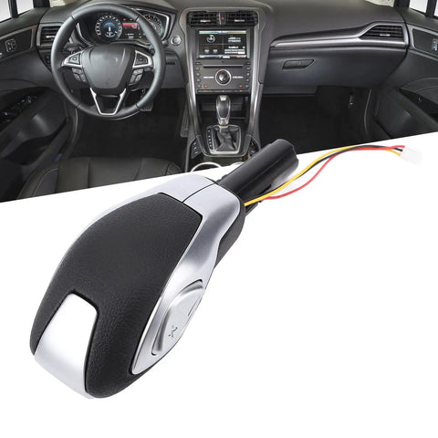 Sleek Matte Black Automatic Gear Shift Knob Handle Replacement Kit For Ford Fusion Escape Transit 2013 To 2019 Durable ABS Upgrade With Grip installed in Ford interior