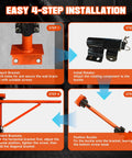 Easy installation steps for Heavy Duty Wall Mount Jib Crane Hoist Bracket With 660 Pound Load Capacity support for electric scaffolding lift.