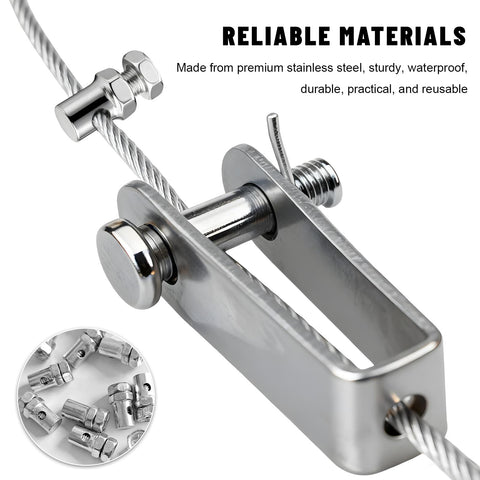 20 Pack Throttle And Brake Cable Ends One Eighth Inch Crimp Clamp Clutch Lock End Caps Repair Kit close-up with cable attached