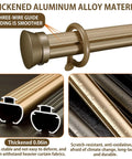 Double Curtain Track System Wall Mounted In Champagne Aluminum Finish, Heavy Duty Silent Rail With Smooth Sliding Rollers, Easy Install, DIY Friendly And Built To Last For Living Room, Bedroom Or Room Divider, 6.9 Feet Length, thickened aluminum alloy