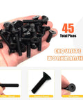 45 Piece 1/4 20 Countersunk Head Socket Cap Screw Assortment Kit With Allen Keys Black Grade 10.9 Carbon Steel hand-held bolts