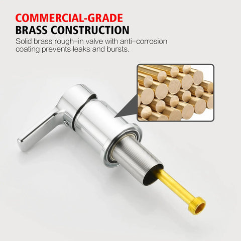 3 Hole Deck Mount Roman Tub Faucet With Hand Shower Chrome Finish Solid Brass Body Includes Valve And 59 Inch Hose
