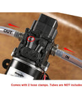 12V Diaphragm Water Pump 1.5 GPM At 100 PSI Self Priming DC Fresh Water Pump For RV Camper with hose clamps shown
