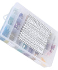 243 Piece Electrical Terminal Kit For Cars Boats And RVs With Puller All In One Automotive Wiring Assortment Featuring Silver Plated Terminals For Superior Conductivity Easy Replacement And Marine Grade Durability shown in clear plastic case with labeled compartments