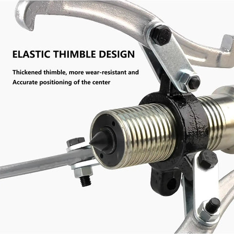Close-up of 30 Ton Hydraulic Gear Puller with elastic thimble design and durable structure for precise center positioning.