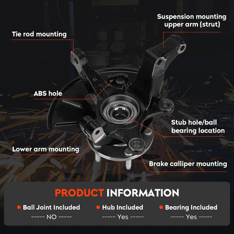 Heavy Duty Steering Knuckle And Wheel Bearing Hub Assembly Replacement For Ford Escape 2005 2012 Mazda Tribute 2005 2011