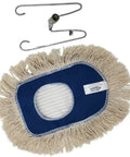 Premium Wedge Dust Mop Refill 10 By 6.5 Inches Crafted From Washable Natural Cotton for heavy duty grime fighting with frame.