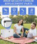 Couple on picnic with Igloo cooler showcasing Cooler Hinges And Latch Replacement Kit For Igloo Coolers, durable stainless steel parts