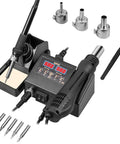 Dual Function Soldering Station With Hot Air Rework Kit 2 In 1 Digital Display Iron For Electronics Repair Portable SMD Rework Station 8898 Style
