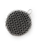Cast Iron Scrubber With Stainless Chainmail And Silicone Center, Food Safe And Rust Resistant, 304 Stainless Cleaner