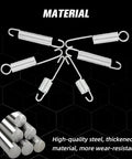 Ride Ready Universal Motorcycle Kickstand Springs Set For Dirt Bikes, Pit Bikes, Mini Bikes And Electric Scooters, Replacement Side Stand Springs, Stainless Steel, 83mm 103mm 105mm Fits Most Models, shown in stainless steel material with coil design.
