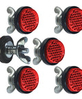 Red Reflector Motorcycle License Plate Bolts And Nuts Kit All In One Heavy Duty Hardware with red round reflectors and screws
