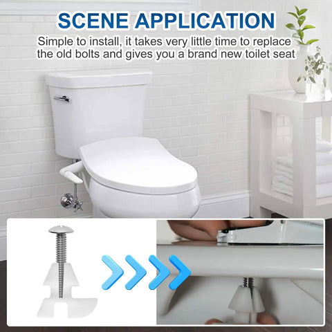 Top Tier Toilet Seat Hardware Kit Built Tough With Rust Resistant Screws And Durable Plastic Nuts Delivering A Rock Solid Secure Connection And Easy DIY Fix in bathroom setup.
